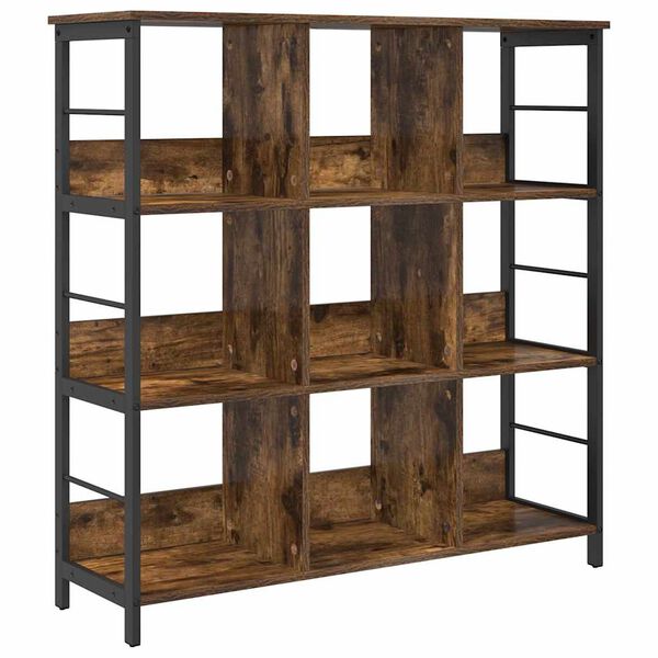 vidaXL Bookshelf Smoked Oak 102 x 32 x 104.5 cm Engineered Wood