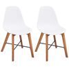 vidaXL Dining Chairs 2 pcs White Plastic