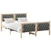 vidaXL Bed Frame with Headboard Dark Grey 150 x 200 cm Solid Pine Wood