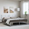 vidaXL Metal Bed Frame without Mattress with Headboard White 193x203cm