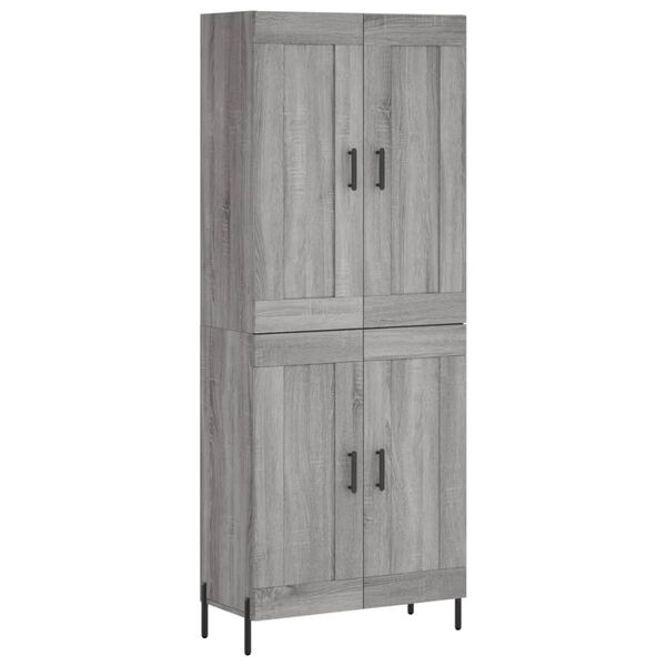 vidaXL Highboard Grey Sonoma 69.5x34x180 cm Engineered Wood
