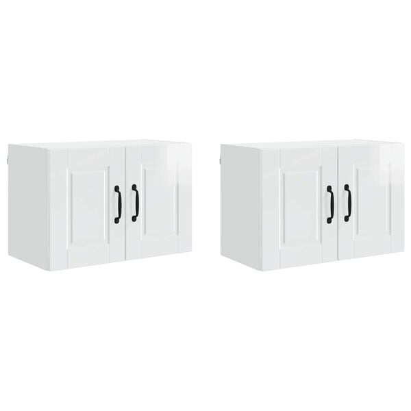 vidaXL Kitchen Cabinet 2 pcs High Gloss White 60 x 31 x 40 cm