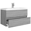 vidaXL Sink Cabinet with Built-in Basin Grey Sonoma Engineered Wood