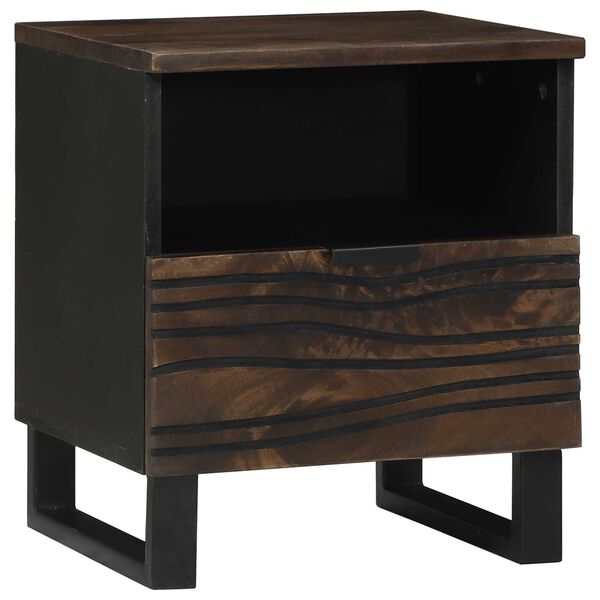 vidaXL Bedside Cabinet 2 pcs Walnut 40 x 33 x 46 cm Solid Acacia wood