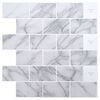 vidaXL Subway Tile 10 pcs White Marble 30 x 30 cm Polyurethane and PET