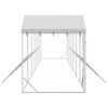 vidaXL Outdoor Dog Kennel with Roof Silver 14x2x2.5 m Galvanised Steel