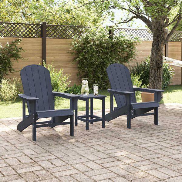 vidaXL Garden Lounge Furniture 2 pcs Navy 74 x 82 x 90cm Polyethylene