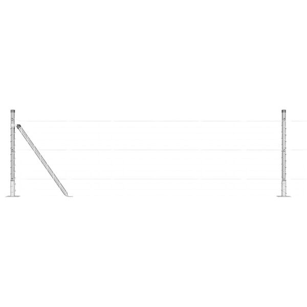 vidaXL Fence Post Other 52 pcs Grey 3.2 x 3.2 x 50 cm Steel