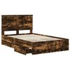 vidaXL Bed Frame with Drawer Smoked Oak 120 x 200 cm Engineer Wood