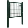 vidaXL Fence Gate Steel Green 105x150 cm