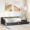 vidaXL Day Bed with 2 Drawers without Mattress IRUN Black 90x200 cm