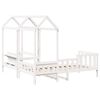 vidaXL Day Bed and Bench Set with Roof without Mattress White 90x190 cm Single