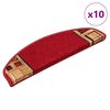 vidaXL Stair Mats Self-adhesive 10 pcs 65x21x4 cm Red