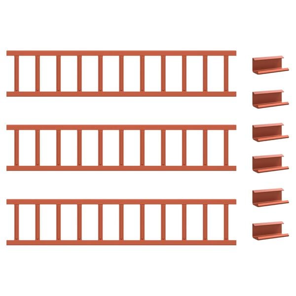 vidaXL Red 300 x 2.5 x 20 cm Steel