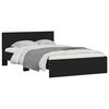 vidaXL Bed Frame with Headboard and LED Black 140x200 cm