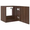 vidaXL TV Wall Cabinet with LED Lights Brown Oak 40.5x35x40 cm