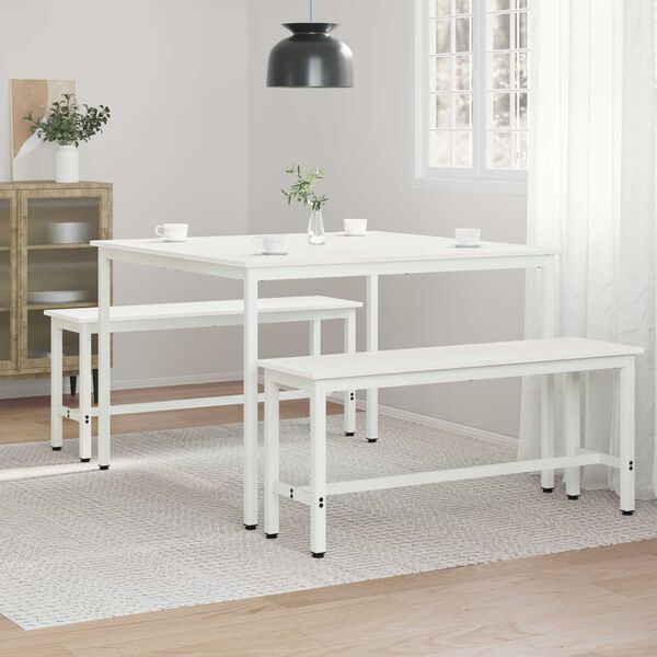 vidaXL Dining Table White 110 x 110 x 75 cm Solid Pine Wood