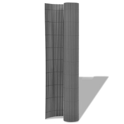 vidaXL Double-Sided Garden Fence PVC 90x500 cm Grey