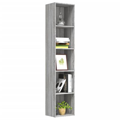 vidaXL Book Cabinet Grey Sonoma 40x30x189 cm Engineered Wood