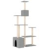 vidaXL Cat Tree with Sisal Scratching Posts Light Grey 180 cm
