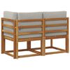 vidaXL Outdoor Middle and Corner Sofa 2 Piece Natural and Light Grey