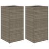 vidaXL Garden Planters 2 pcs Grey 40x40x80 cm Poly Rattan