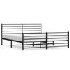 vidaXL Metal Bed Frame without Mattress with Footboard Black 200x200cm