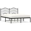 vidaXL Metal Bed Frame without Mattress with Headboard Black 140x190cm