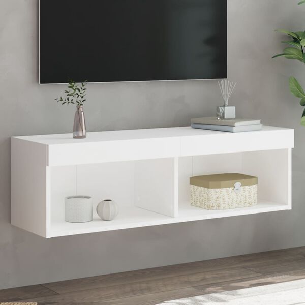 vidaXL TV Cabinet with LED Lights White 100x30x30 cm
