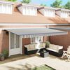 vidaXL Manual Retractable Awning Anthracite and White 500x300 cm