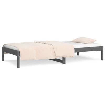 vidaXL Day Bed Grey 90x190 cm Single Solid Wood Pine