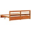 vidaXL Bed Frame with Headboard 2 pcs Wax Brown Solid Pine Wood