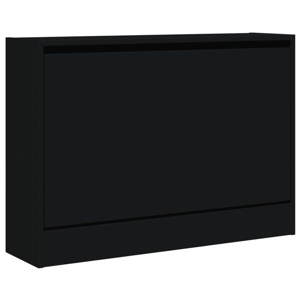 vidaXL Shoe Cabinet Black 80x21x57 cm Engineered Wood