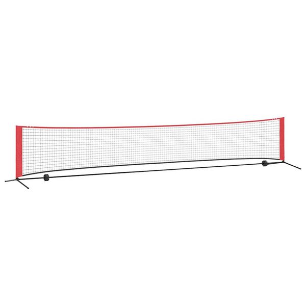 vidaXL Tennis Net Folding Black and Red 494.5 x 90 x 87 cm Polyester