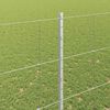 vidaXL Fence with Post Silver 1.5 x 25 m Steel