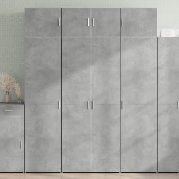 vidaXL Highboard Concrete Grey 80x42.5x185 cm Engineered Wood