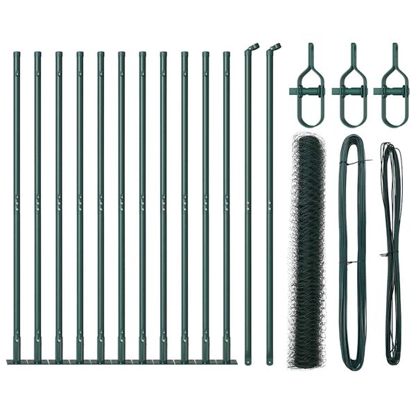 vidaXL Fence Post Green 25 x 1 m (36 mm mesh) Steel