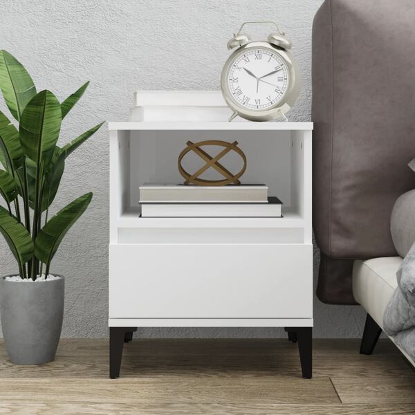 vidaXL Bedside Cabinet White 40x35x50 cm