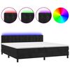 vidaXL Box Spring Bed with Mattress&LED Black 200x200cm Velvet