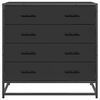 vidaXL Drawer Cabinet Black 70x41x70 cm Engineered Wood