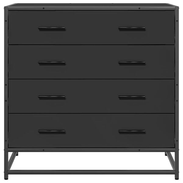 vidaXL Drawer Cabinet Black 70x41x70 cm Engineered Wood