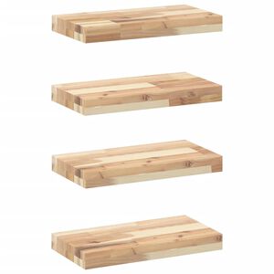 vidaXL Floating Shelves 4 pcs 60x20x4 cm Untreated Solid Wood Acacia