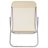 vidaXL Folding Beach Chairs 2 pcs Cream Textilene&Powder-coated Steel