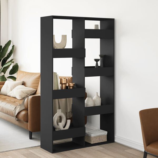 vidaXL Room Divider Black 100x33x175 cm Engineered Wood