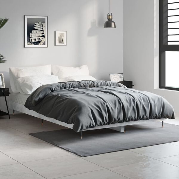 vidaXL Bed Frame without Mattress Concrete Grey 120x190 cm Small Double