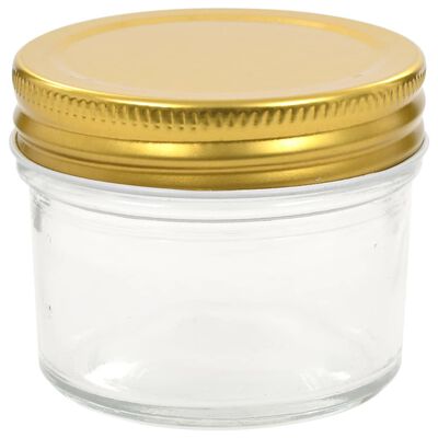 vidaXL Glass Jam Jars with Gold Lid 96 pcs 110 ml