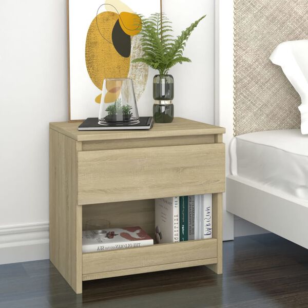 vidaXL Bedside Cabinet Sonoma Oak 40x30x39 cm Engineered Wood