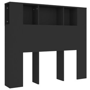vidaXL Headboard Cabinet | Black | Engineered wood | 120 cm x 18.5 cm x 102.5 cm