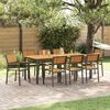 vidaXL Garden Dining Set 9 pcs Black and brown 200 x 90 x 75 cm