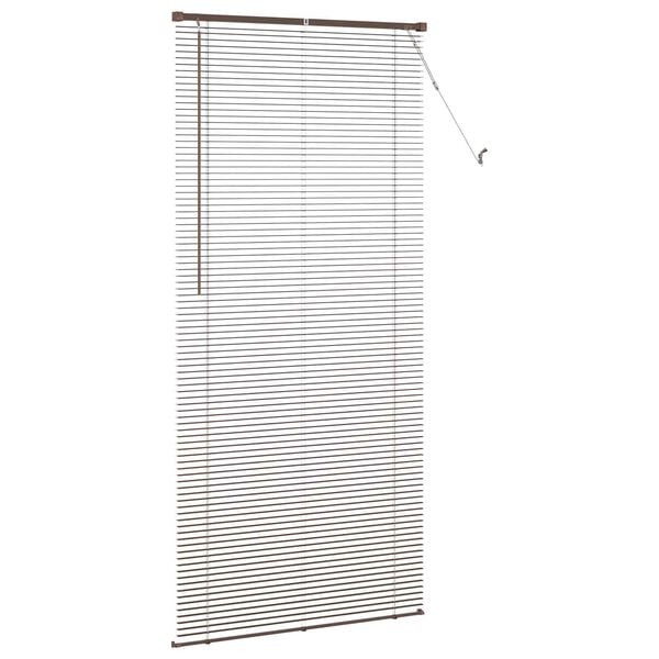 vidaXL Venetian Blind Manual Dark Brown with Pattern 213 x 90 cm PVC